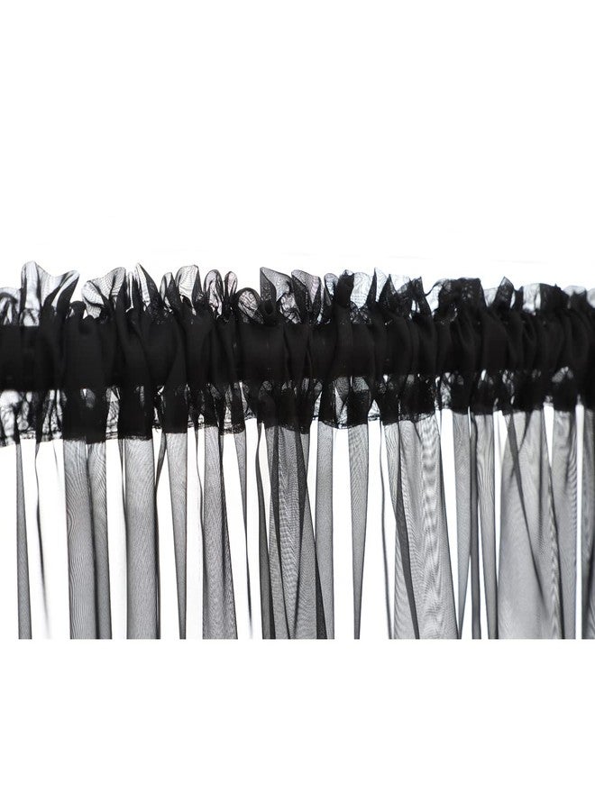 ABCHOME Black Sheer Curtains 84 Inches Long 2 Panels,Rod Pocket Voile Semi Sheer Window Curtains for Kitchen, Bedroom and Living Room (Black, 52 W x 84 L) - Image 2